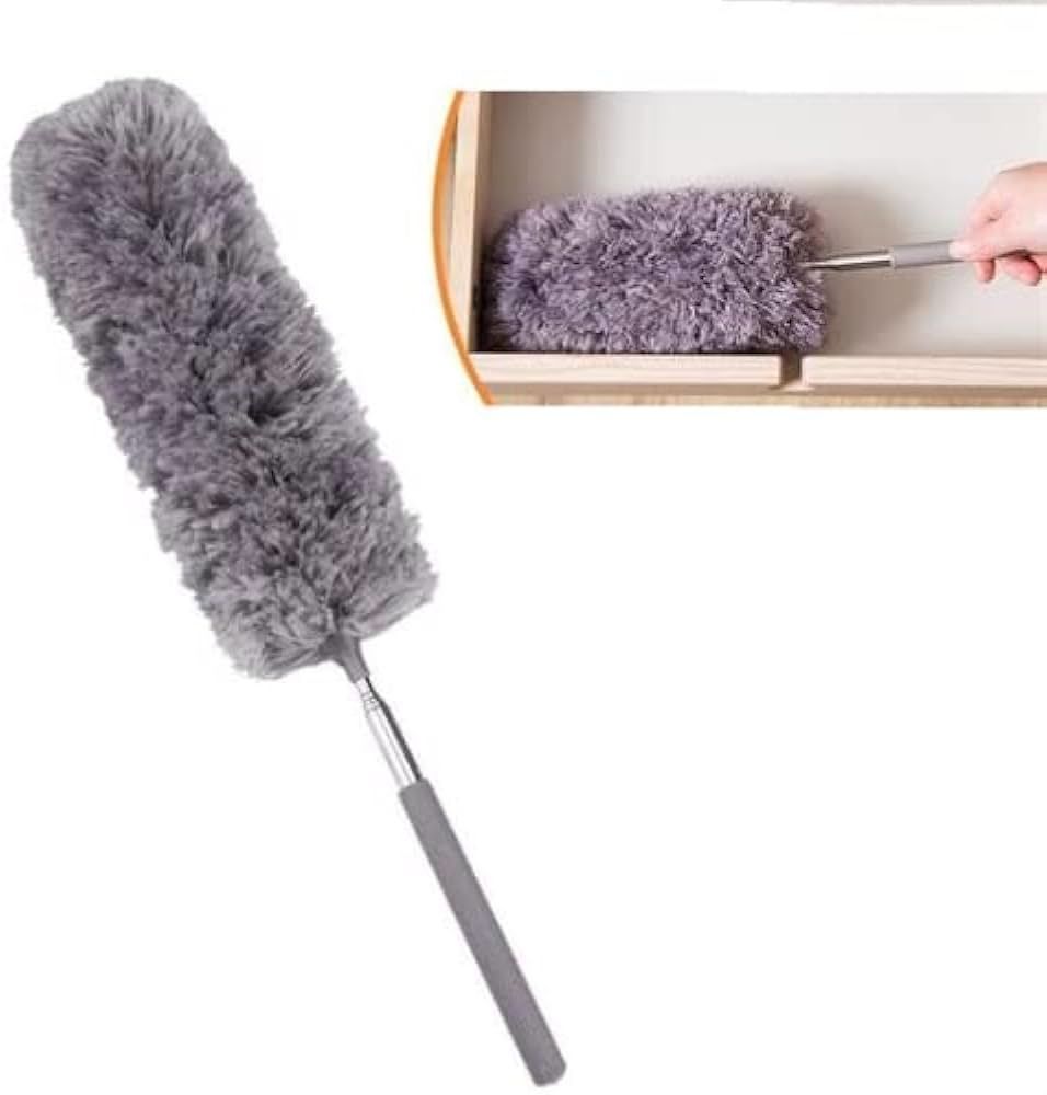 Teleskopik Mikrofiber Yumuşak Başlıklı Gri Toz Alma