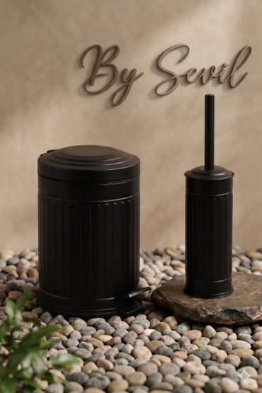 BySevil Vintage 2'li Banyo Seti | Siyah