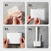 Sızdırmaz Silikon Tuvalet Fırçası | 3 lü Set | Yapışkanlı Banyo Lavabo Wc Temizleme Fırçası - Görsel 4